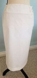 Prada knee length white cotton skirt